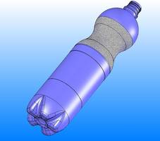 draft of a blue pet bottle