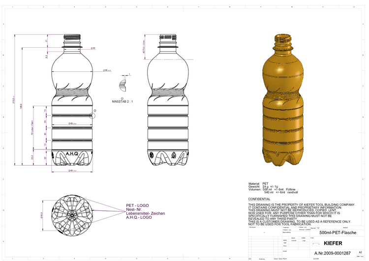 pet from draft to bottles